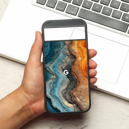 Layered Marble metal back case for Google Pixel 8