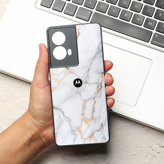 Copper Luxe Marble metal back case for Motorola G85