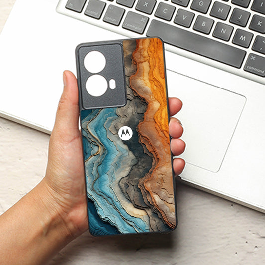 Layered Marble metal back case for Motorola G85