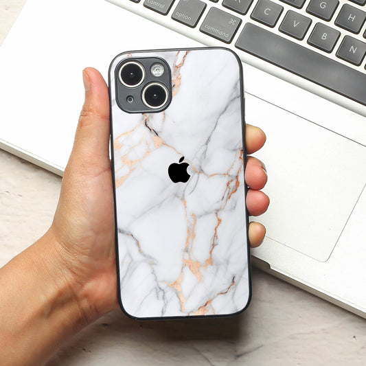 Copper Luxe Marble metal back case for Apple Iphone 15