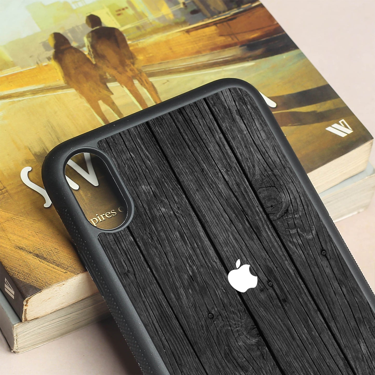 Dark Wood metal back case for Apple Iphone Xs Max