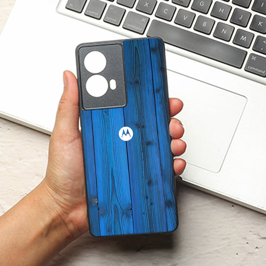 Indigo Planks metal back case for Motorola G85