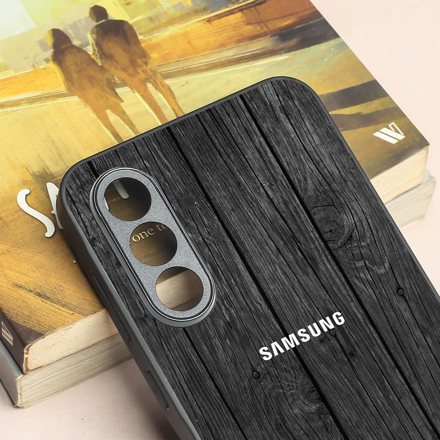 Dark Wood metal back case for Samsung A56
