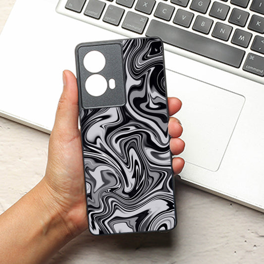 Blackout Marble metal back case for Motorola G85