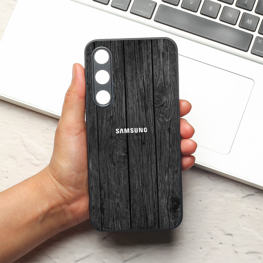 Dark Wood metal back case for Samsung S23 FE