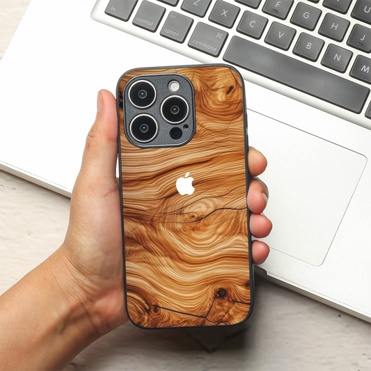 Classic Wood metal back case for Apple Iphone 16 Pro Max