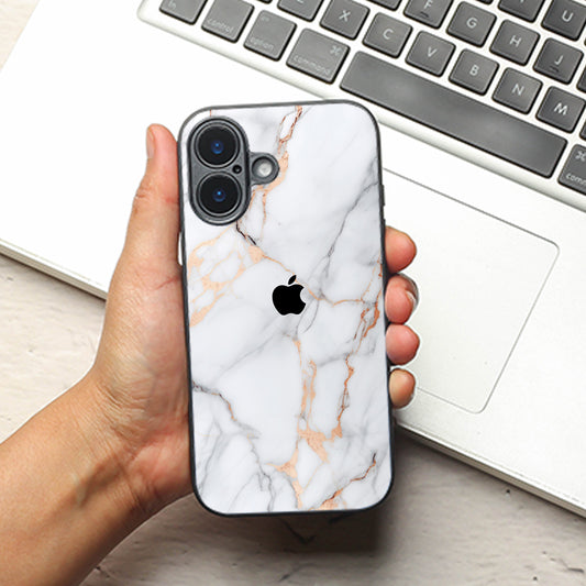 Copper Luxe Marble metal back case for Apple Iphone 16