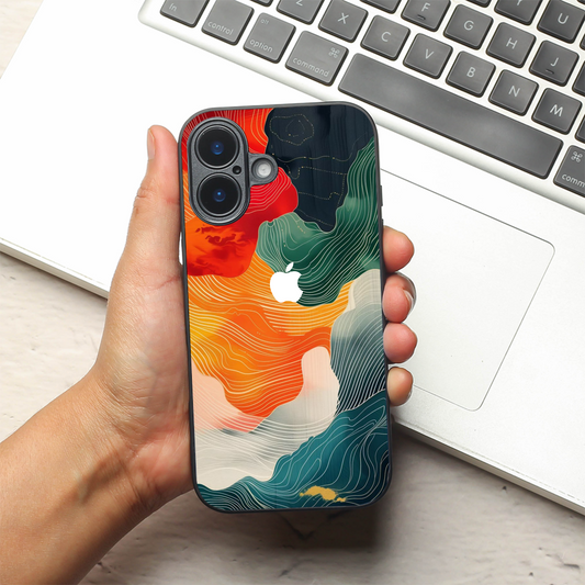 Cosmic Tides metal back case for Apple Iphone 16