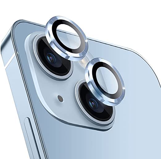 Sierra Blue Metallic camera ring lens guard for Apple iphone 15 Plus