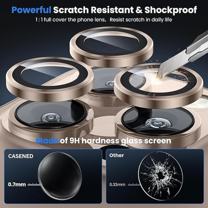 Titanium Brown Metallic camera ring lens guard for Apple iphone 16 Pro Max