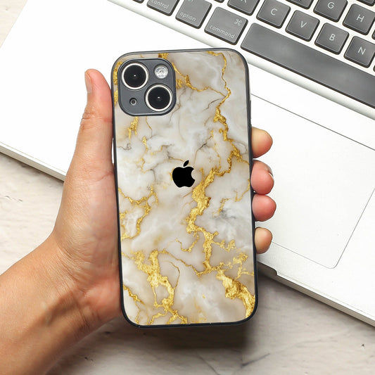 Gold Vein Glory metal back case for Apple Iphone 15