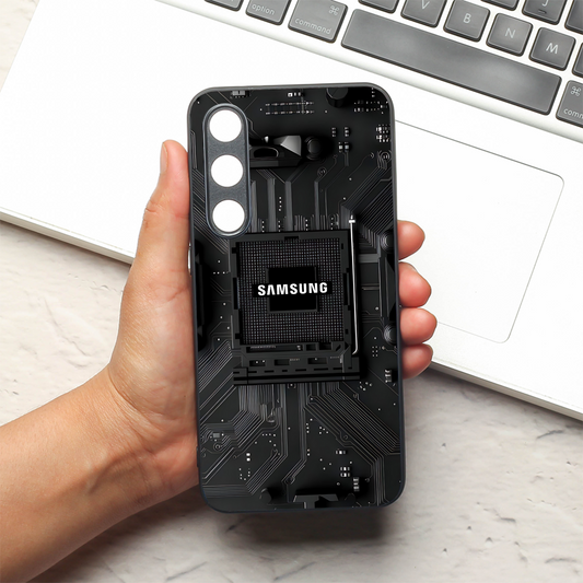 Microchip metal back case for Samsung S23 FE