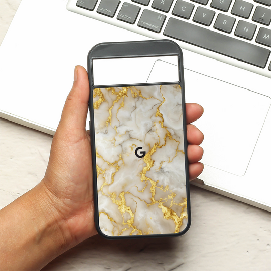 Gold Vein Glory metal back case for Google Pixel 8