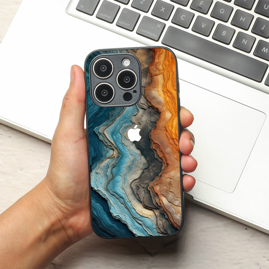 Layered Marble metal back case for Apple Iphone 13 Pro Max