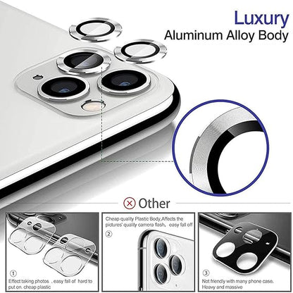 Silver Metallic camera ring lens guard for Apple iphone 15 Pro Max