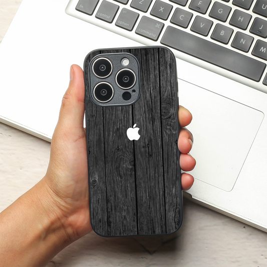 Dark Wood metal back case for Apple Iphone 16 Pro Max
