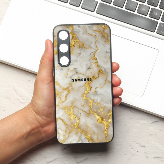 Gold Vein Glory metal back case for Samsung S23 FE