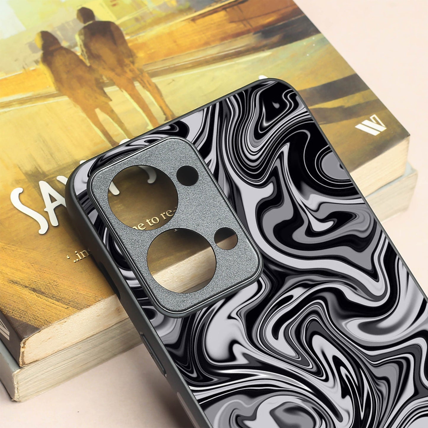 Blackout Marble metal back case for Oneplus Nord 2T