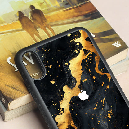 Black Gold Blaze  metal back case for Apple Iphone Xs Max