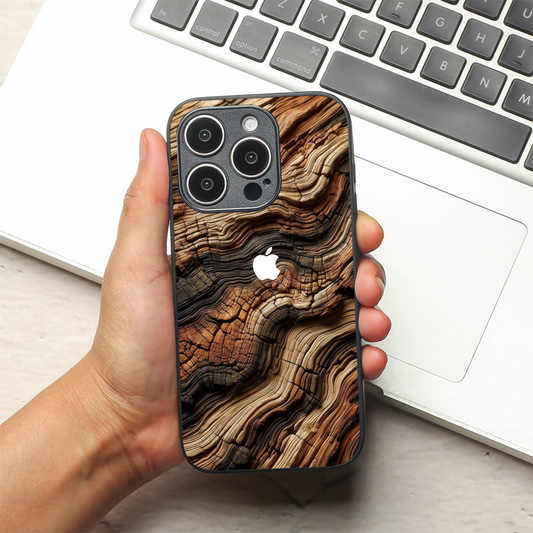 Wood Waves metal back case for Apple Iphone 13 Pro Max