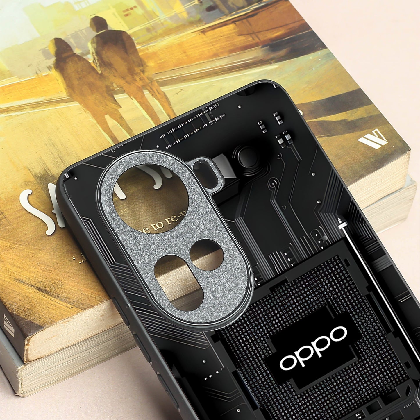Microchip metal back case for Oppo Reno 11