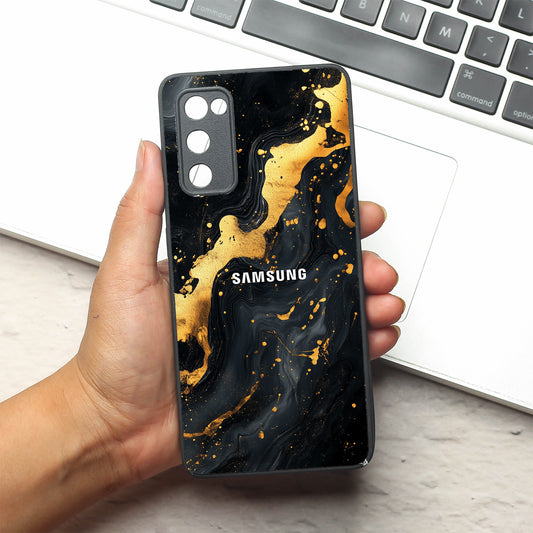 Black Gold Blaze  metal back case for Samsung S20 FE