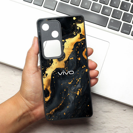 Black Gold Blaze  metal back case for Vivo V30