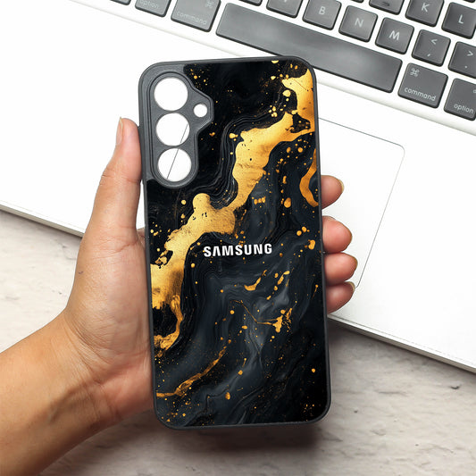 Black Gold Blaze  metal back case for Samsung A16