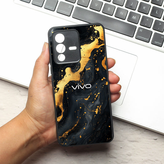 Black Gold Blaze  metal back case for Vivo V23