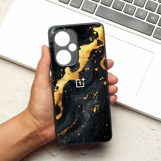 Black Gold Blaze  metal back case for Oneplus Nord CE 3 Lite