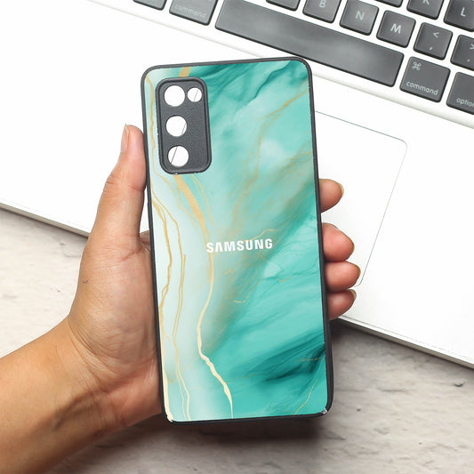 Green Luxe Marble metal back case for Samsung S20 FE