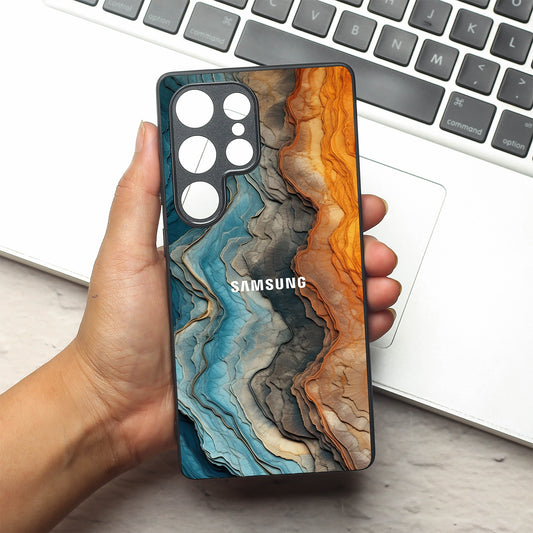 Layered Marble metal back case for Samsung S25 Ultra
