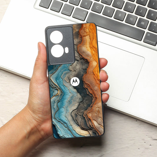 Layered Marble metal back case for Motorola Edge 50 Fusion