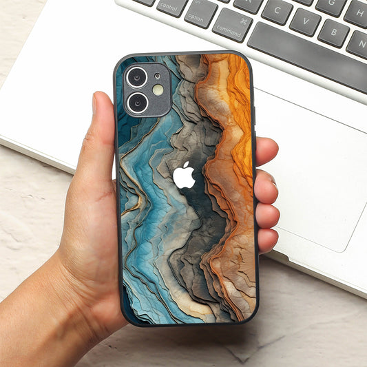 Layered Marble metal back case for Apple Iphone 11