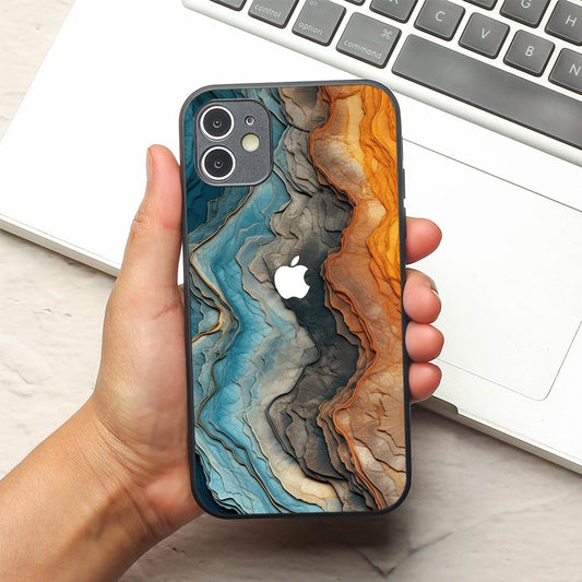 Layered Marble metal back case for Apple Iphone 12
