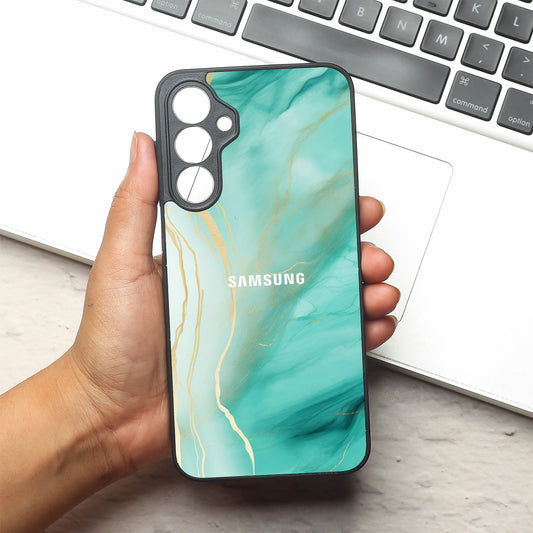 Green Luxe Marble metal back case for Samsung A16