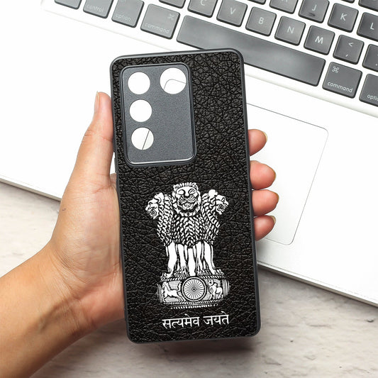 Black Satyamev Jayate metal back case for Vivo V16 Pro