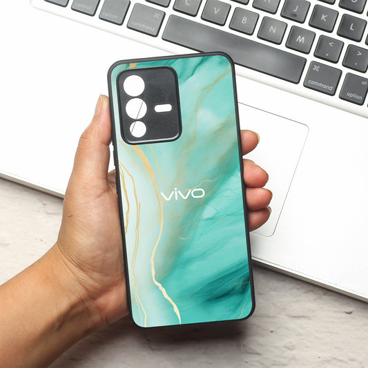 Green Luxe Marble metal back case for Vivo V23