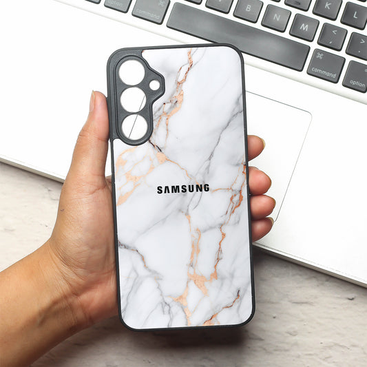 Copper Luxe Marble metal back case for Samsung A16