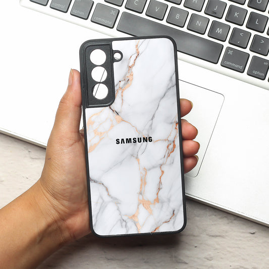 Copper Luxe Marble metal back case for Samsung S21 FE