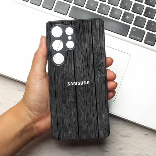 Dark Wood metal back case for Samsung S25 Ultra