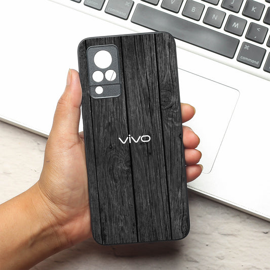 Dark Wood metal back case for Vivo V21