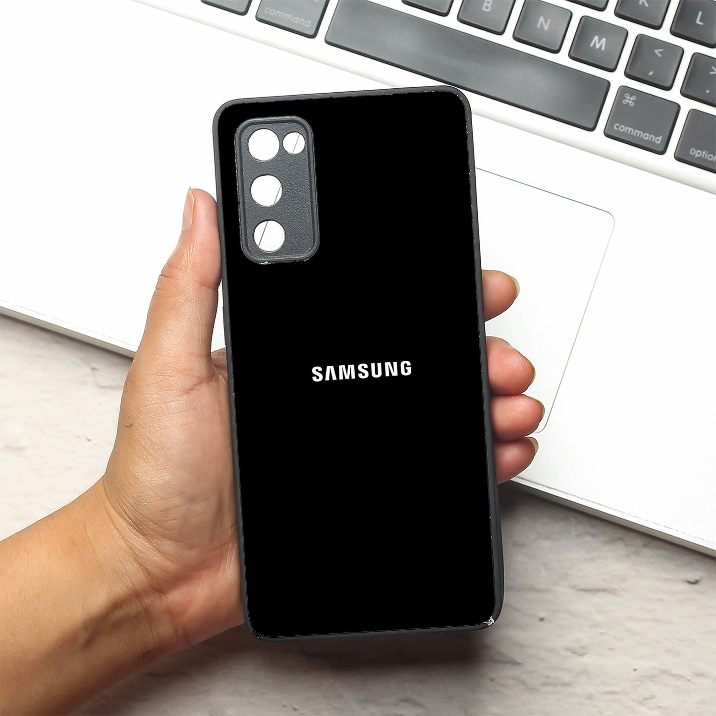 Black metal back case for Samsung S20 FE