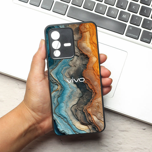 Layered Marble metal back case for Vivo V23