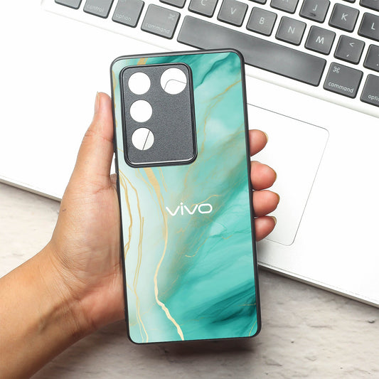 Green Luxe Marble metal back case for Vivo V27