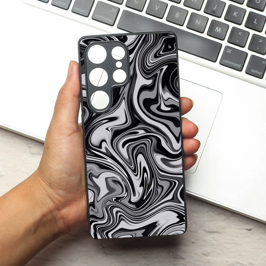 Blackout Marble metal back case for Samsung S25 Ultra