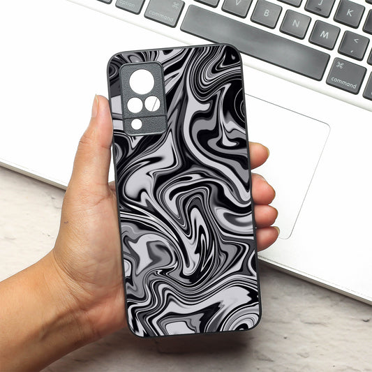 Blackout Marble metal back case for Vivo V21