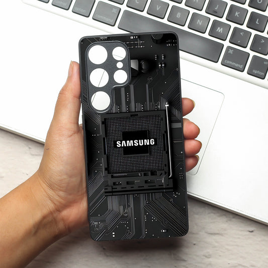 Microchip metal back case for Samsung S25 Ultra