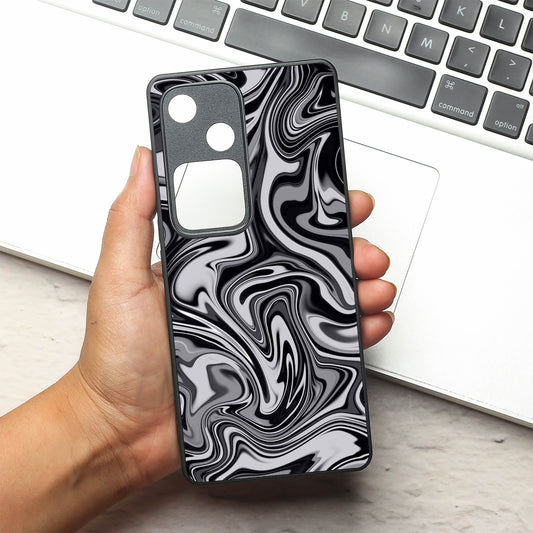 Blackout Marble metal back case for Vivo S18