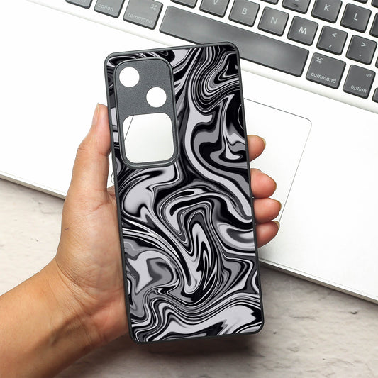 Blackout Marble metal back case for Vivo V30